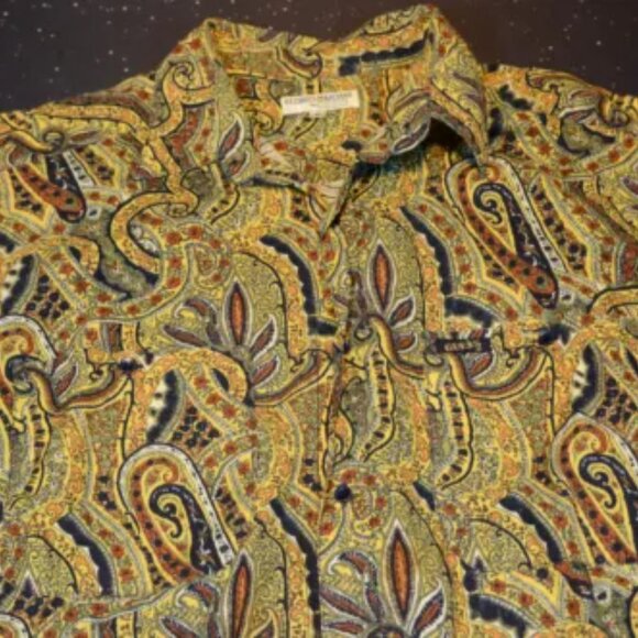 Georges Marciano Men's Summer Shirt Button Up‎ Print Party Beach Shirt Size 2 - Picture 3 of 8
